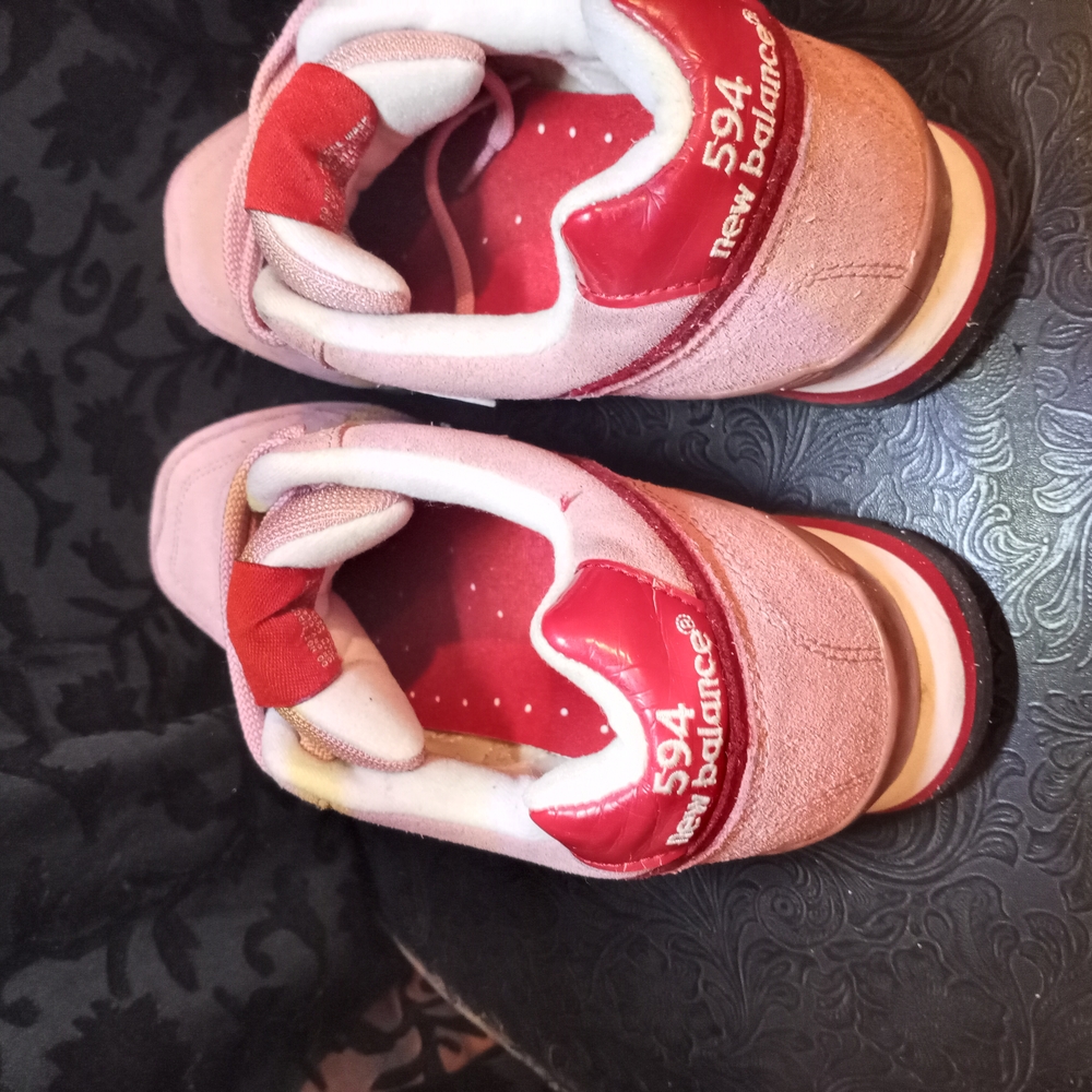 New Balance Retro Pink and Red Athletic Sneakers